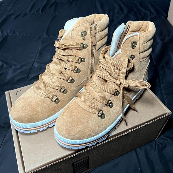 FRACORA combat ankle lace up winter snow boots womens 7‎ trendy gorpcore chic - Picture 2 of 9